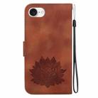 For iPhone SE 2024 Lotus Embossed Leather Phone Case(Brown) - 3