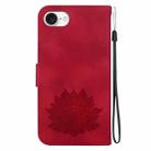 For iPhone SE 2024 Lotus Embossed Leather Phone Case(Red) - 3