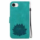 For iPhone SE 2024 Lotus Embossed Leather Phone Case(Green) - 3