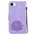 For iPhone SE 2024 Lotus Embossed Leather Phone Case(Purple) - 3