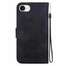 For iPhone SE 2024 Lotus Embossed Leather Phone Case(Black) - 3