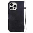 For iPhone 16 Pro Lotus Embossed Leather Phone Case(Black) - 3