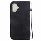 For iPhone 16 Lotus Embossed Leather Phone Case(Black) - 3