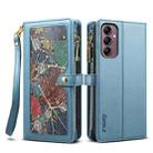 For Samsung Galaxy S24 FE 5G ESEBLE Star Series Lanyard Zipper Wallet RFID Leather Case(Blue) - 1