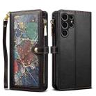 For Samsung Galaxy S24 Ultra 5G ESEBLE Star Series Lanyard Zipper Wallet RFID Leather Case(Black) - 1