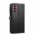 For Samsung Galaxy S25 FE 5G ESEBLE Star Series Lanyard Zipper Wallet RFID Leather Case(Black) - 3