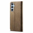 For Samsung Galaxy S25 5G Denim Texture Casual Style Horizontal Flip Leather Case(Khaki) - 3