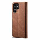 For Samsung Galaxy S25 Ultra 5G Denim Texture Casual Style Horizontal Flip Leather Case(Brown) - 3