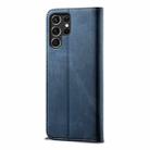 For Samsung Galaxy S25 Ultra 5G Denim Texture Casual Style Horizontal Flip Leather Case(Blue) - 3