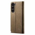 For Samsung Galaxy S24+ 5G Denim Texture Casual Style Horizontal Flip Leather Case(Khaki) - 3