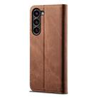 For Samsung Galaxy S24+ 5G Denim Texture Casual Style Horizontal Flip Leather Case(Brown) - 3