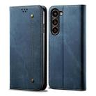 For Samsung Galaxy S24+ 5G Denim Texture Casual Style Horizontal Flip Leather Case(Blue) - 1