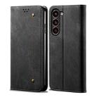 For Samsung Galaxy S24+ 5G Denim Texture Casual Style Horizontal Flip Leather Case(Black) - 1