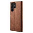 For Samsung Galaxy S24 Ultra 5G Denim Texture Casual Style Horizontal Flip Leather Case(Brown) - 3