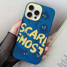 For iPhone 15 Pro Max Scared Ghost PC Hybrid TPU Phone Case(Royal Blue) - 1