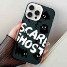 For iPhone 15 Pro Scared Ghost PC Hybrid TPU Phone Case(Black) - 1