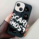 For iPhone 15 Plus Scared Ghost PC Hybrid TPU Phone Case(Black) - 1