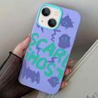 For iPhone 15 Plus Scared Ghost PC Hybrid TPU Phone Case(Purple) - 1