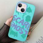 For iPhone 15 Plus Scared Ghost PC Hybrid TPU Phone Case(Sky Cyan) - 1