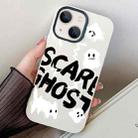 For iPhone 14 Plus Scared Ghost PC Hybrid TPU Phone Case(White) - 1