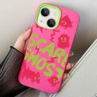 For iPhone 14 Plus Scared Ghost PC Hybrid TPU Phone Case(Rose Red) - 1