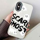 For iPhone X / XS Scared Ghost PC Hybrid TPU Phone Case(White) - 1