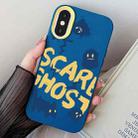 For iPhone XS Max Scared Ghost PC Hybrid TPU Phone Case(Royal Blue) - 1