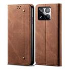 For Xiaomi 15 Denim Texture Casual Style Horizontal Flip Leather Case(Brown) - 1