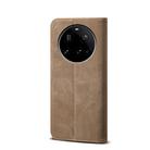 For Xiaomi 15 Ultra Denim Texture Casual Style Horizontal Flip Leather Case(Khaki) - 3
