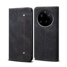 For Xiaomi 15 Ultra Denim Texture Casual Style Horizontal Flip Leather Case(Black) - 1