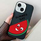 For iPhone 15 Plus Watermelon PC Hybrid TPU Phone Case(Black) - 1