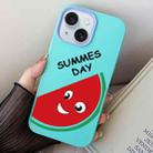 For iPhone 15 Plus Watermelon PC Hybrid TPU Phone Case(Sky Cyan) - 1