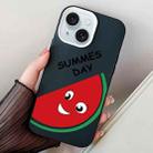 For iPhone 15 Watermelon PC Hybrid TPU Phone Case(Black) - 1