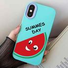 For iPhone X / XS Watermelon PC Hybrid TPU Phone Case(Sky Cyan) - 1