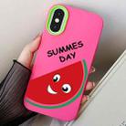 For iPhone X / XS Watermelon PC Hybrid TPU Phone Case(Rose Red) - 1