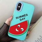 For iPhone XS Max Watermelon PC Hybrid TPU Phone Case(Sky Cyan) - 1