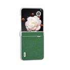 For Honor Magic V Flip ABEEL Three Parts Frosted Transparent Frame Genuine Leather Mino Phone Case(Green) - 3