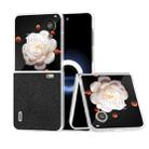For Honor Magic V Flip ABEEL Frosted Transparent Frame Genuine Leather Mino Phone Case(Black) - 1
