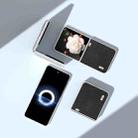 For Honor Magic V Flip ABEEL Frosted Transparent Frame Genuine Leather Mino Phone Case(Black) - 2