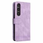 For Sony Xperia 1 V Skin Feel Life Tree Metal Button Leather Phone Case(Purple) - 3