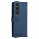 For Sony Xperia 1 V Skin Feel Life Tree Metal Button Leather Phone Case(Blue) - 3