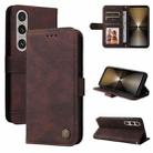 For Sony Xperia 1 VI Skin Feel Life Tree Metal Button Leather Phone Case(Brown) - 1