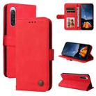 For Sony Xperia 10 V Skin Feel Life Tree Metal Button Leather Phone Case(Red) - 1