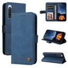 For Sony Xperia 10 V Skin Feel Life Tree Metal Button Leather Phone Case(Blue) - 1