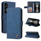 For Sony Xperia 1 VII Skin Feel Life Tree Metal Button Leather Phone Case(Blue) - 1