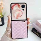 For Honor Magic V Flip Woven Texture Folding PU Phone Case(Pink) - 2