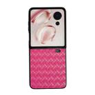 For Honor Magic V Flip Woven Texture Folding PU Phone Case(Rose Red) - 1