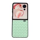 For Honor Magic V Flip Woven Texture Folding PU Phone Case(Green) - 1