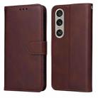 For Sony Xperia 1 VI Classic Calf Texture Flip Leather Phone Case(Brown) - 1