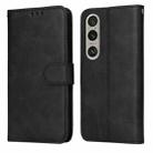 For Sony Xperia 1 VI Classic Calf Texture Flip Leather Phone Case(Black) - 1